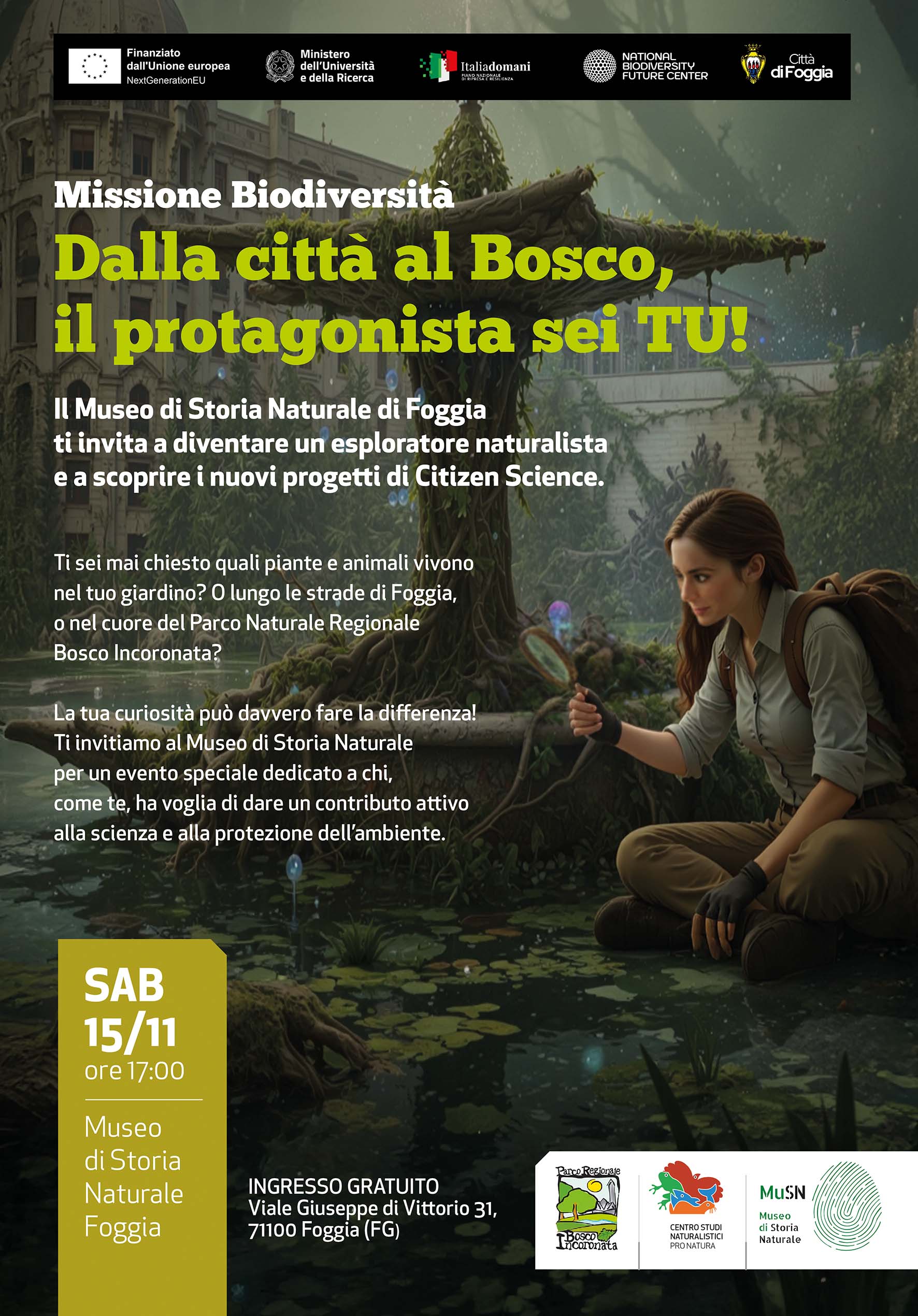 Missione Biodiversità: Dalla città al Bosco, il protagonista sei TU!